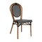 Flash Furniture Lourdes Thonet French Bistro Stacking Chair, Black and White PE Rattan and Bamboo Print Alum Frame SDA-AD642002S-BKWH-NAT-GG - alternate 2